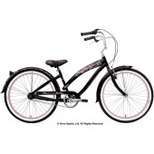 Nirve Island Flower 3Spd Ladies Beach Cruiser Bike 3325 Black Plumeria