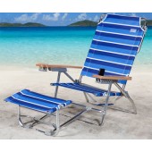 Rio SC796FR-1210 The Big Kahuna/K2 Footrest Beach Chair - Multi BlueWhite Stripe