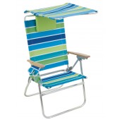Rio SC642HCP-1306 Ultra Hi-Boy Chair w/ Canopy - Blue/Green Stripe