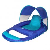SwimWays 13022 Spring Float Recliner with Canopy - Blue 