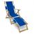 Frankford & Sons Oak Wood Folding Beach Chair Pacific Blue